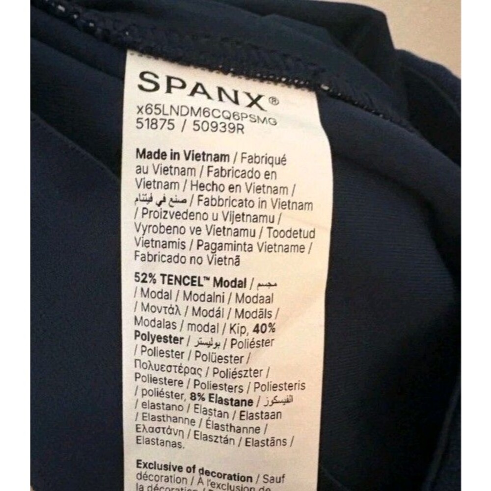 NWT Spanx Airessentials Pique Navy Open back XL Wide-Leg Jumpsuit Ashwood Travel - Picture 3 of 6